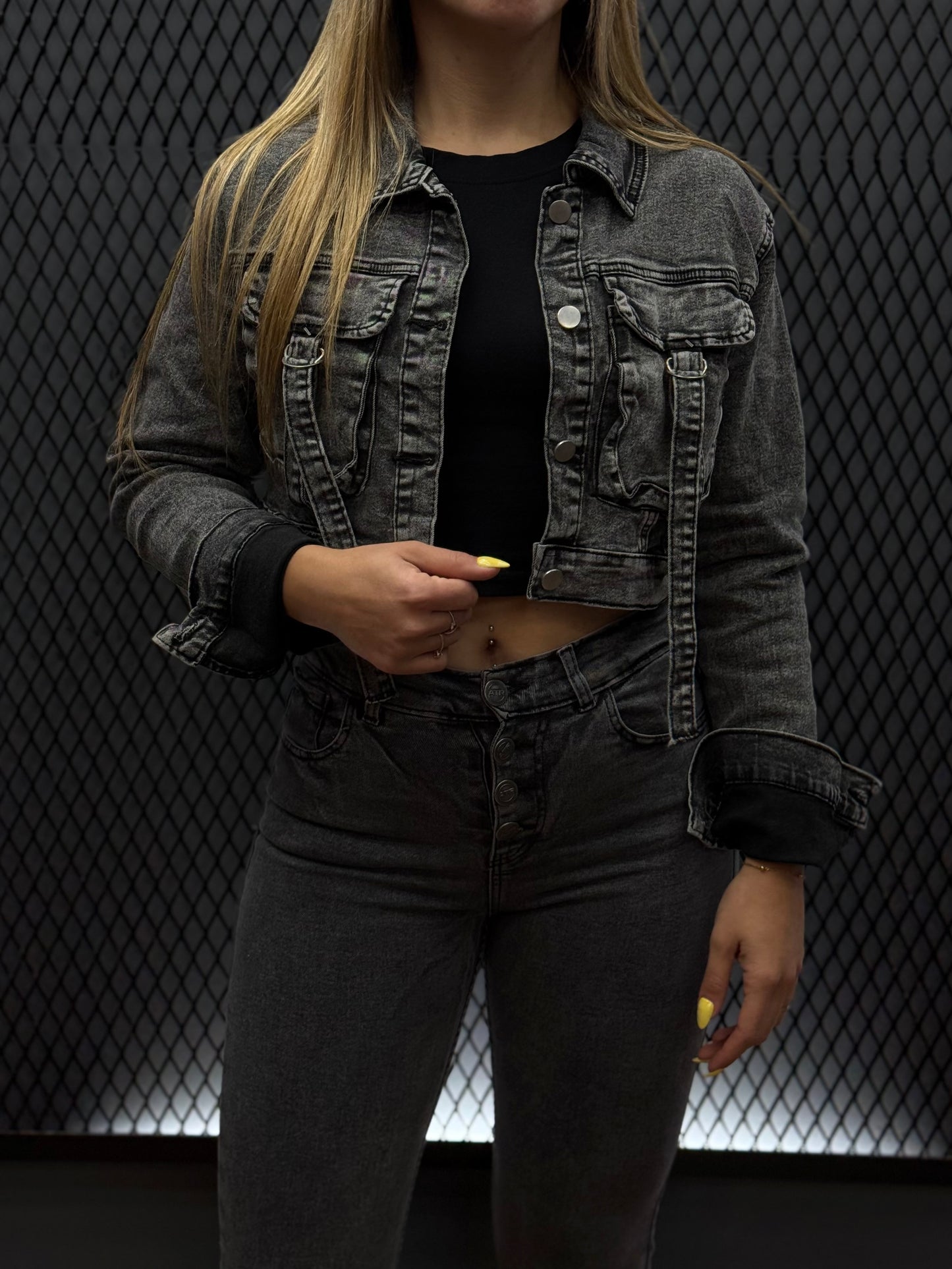 Campera Crop Grey